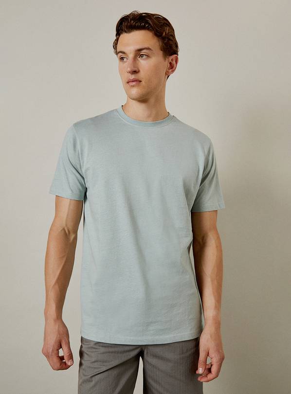 BURTON Dusty Blue Plain Crew Neck T Shirt S