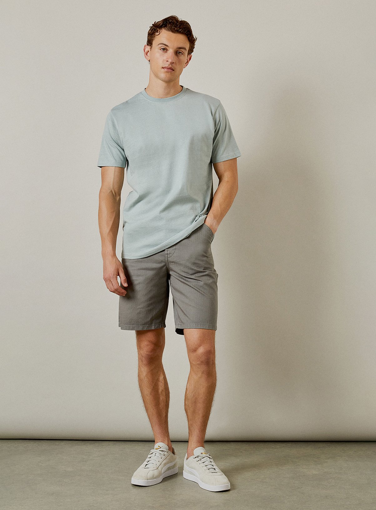 BURTON Dusty Blue Plain Crew Neck T Shirt M - Image 2 thumbnail
