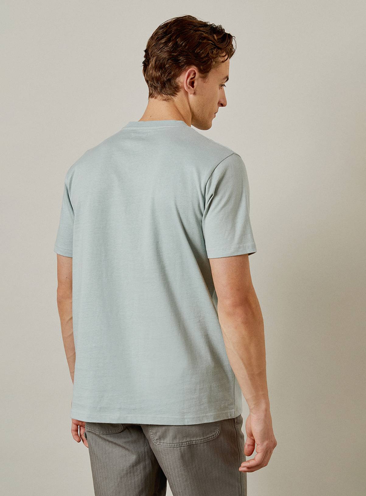 BURTON Dusty Blue Plain Crew Neck T Shirt M - Image 3