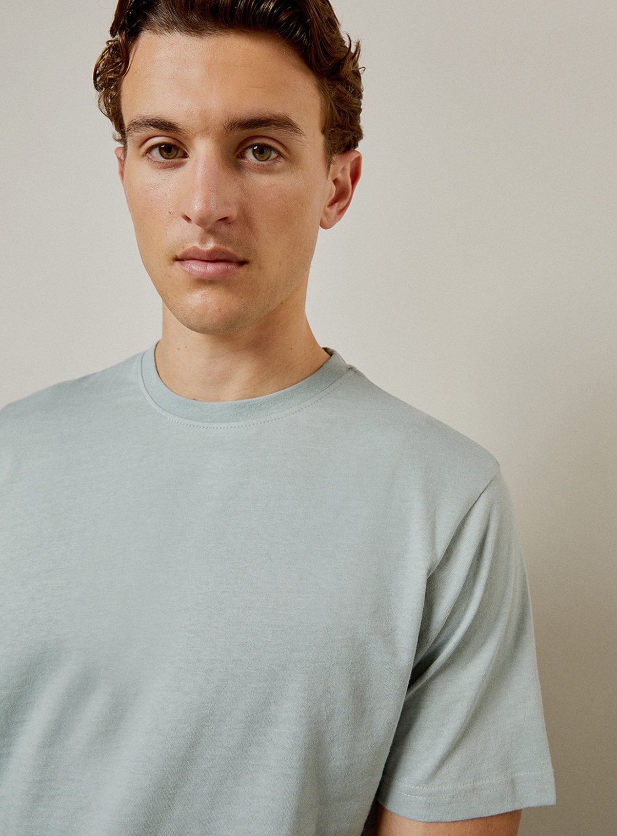 BURTON Dusty Blue Plain Crew Neck T Shirt M - Image 4 thumbnail