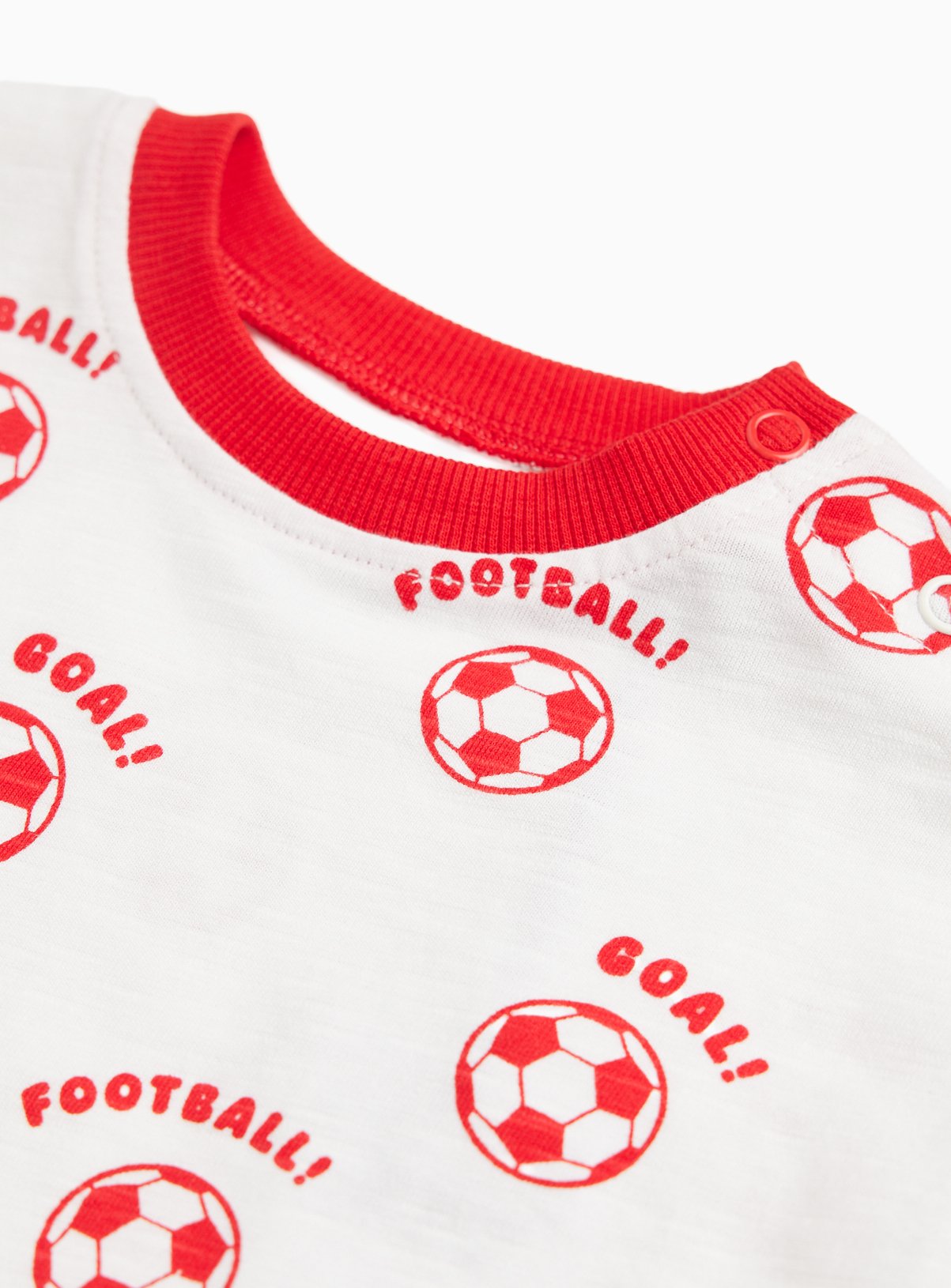 White Football Print Short Sleeve Romper Up to 3 mths - Image 2 thumbnail