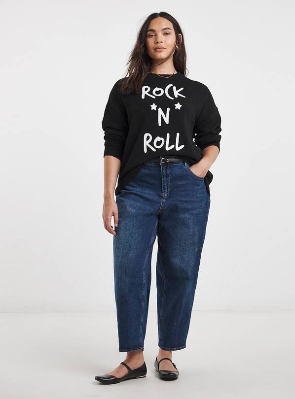 SIMPLY BE Embroidered Rock N Roll Jumper 20-22