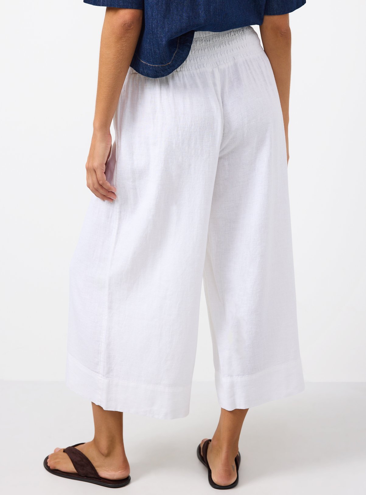 White Linen Blend Culottes 8 - Image 4 thumbnail