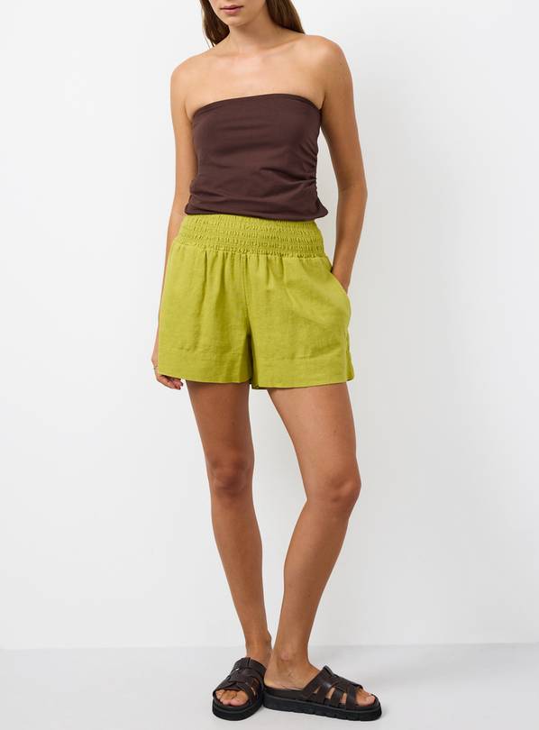 Lime Linen Rich Casual Shorts 8