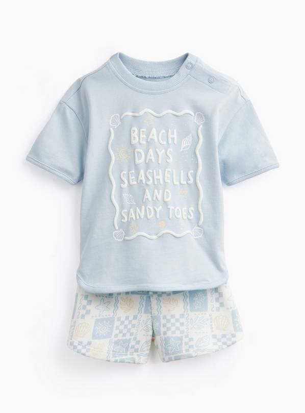 Blue Beach Days Graphic T-Shirt & Shorts Set 6-9 months