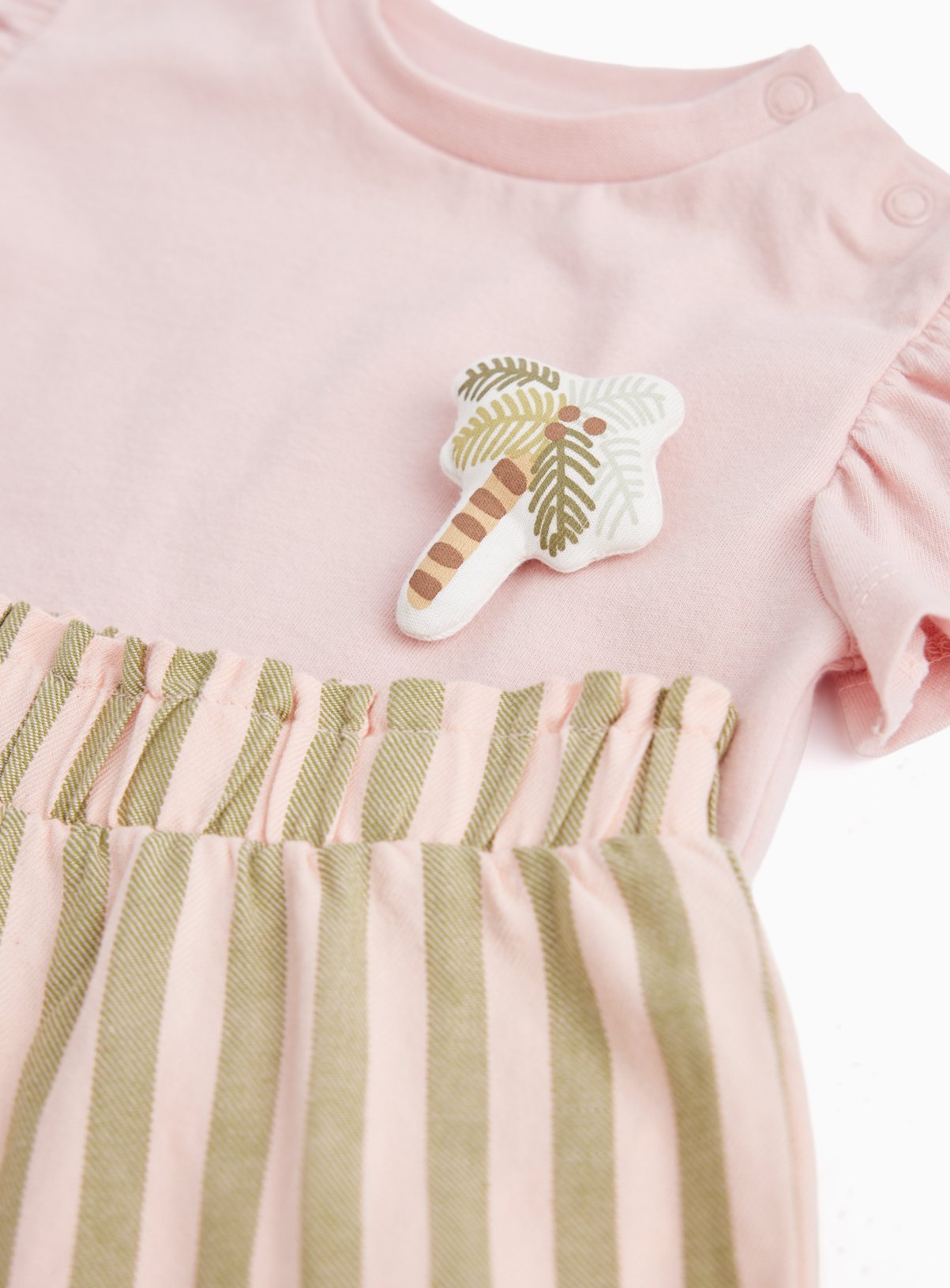 Pink Palm Tree Motif T-Shirt & Trousers Set 6-9 months - Image 2 thumbnail