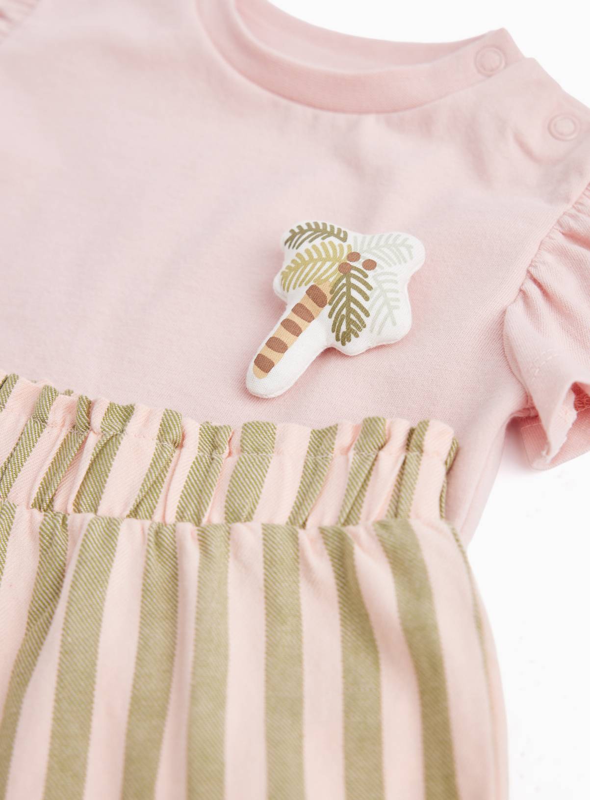 Pink Palm Tree Motif T-Shirt & Trousers Set 6-9 months - Image 2