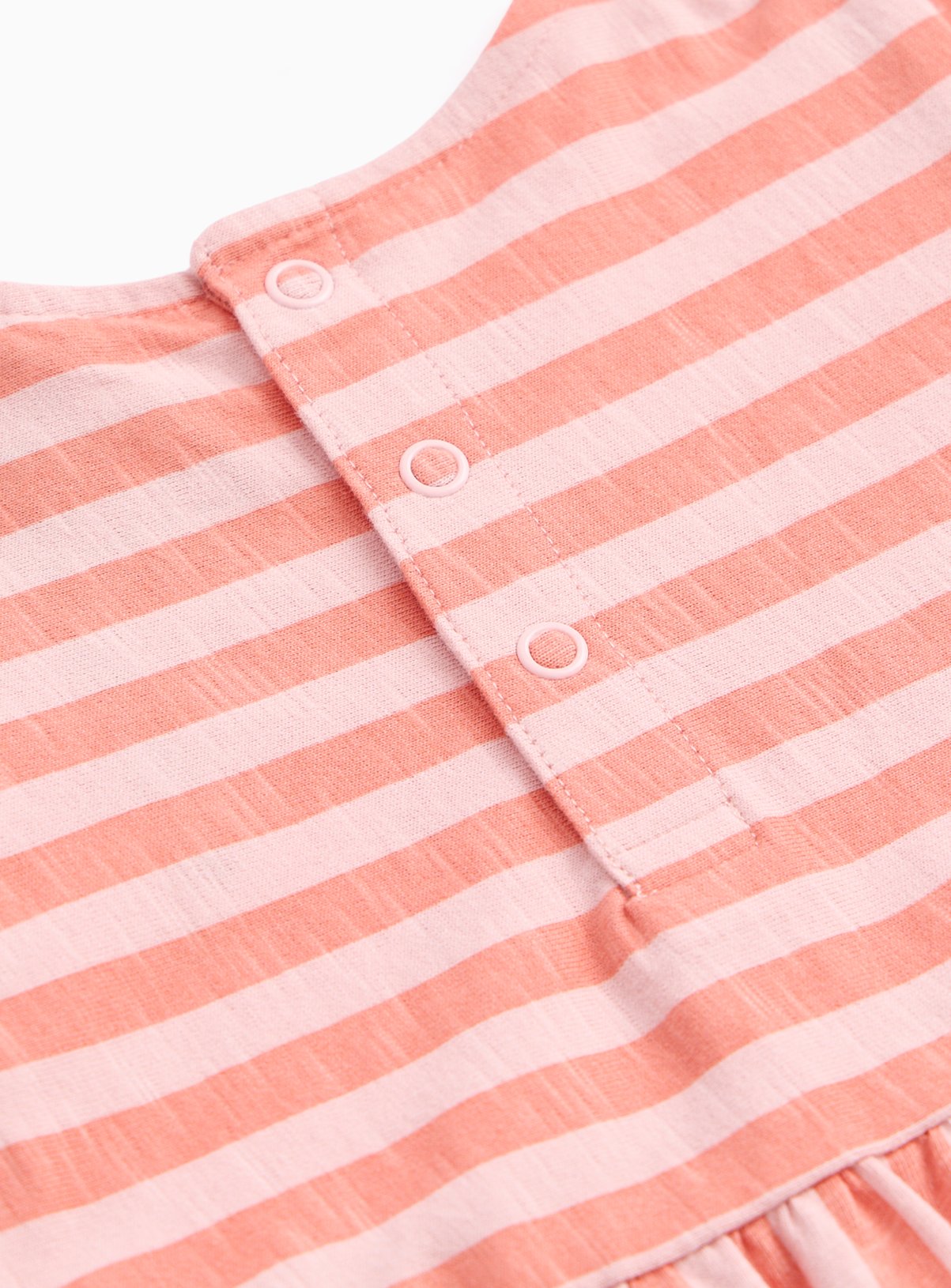 Pink Tonal Stripe Frill Sleeve Romper 9-12 months - Image 2 thumbnail