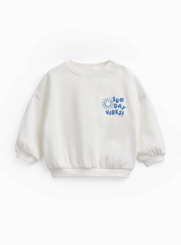Cream Sunday Vibes Graphic Print Sweatshirt 2-3 years