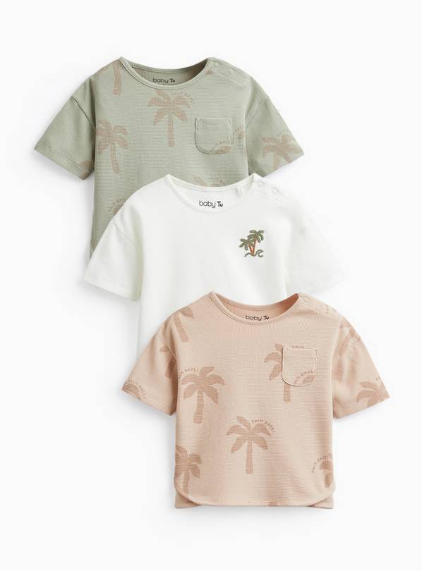 Palm Tree Print T-Shirts 3 Pack Up to 3 mths