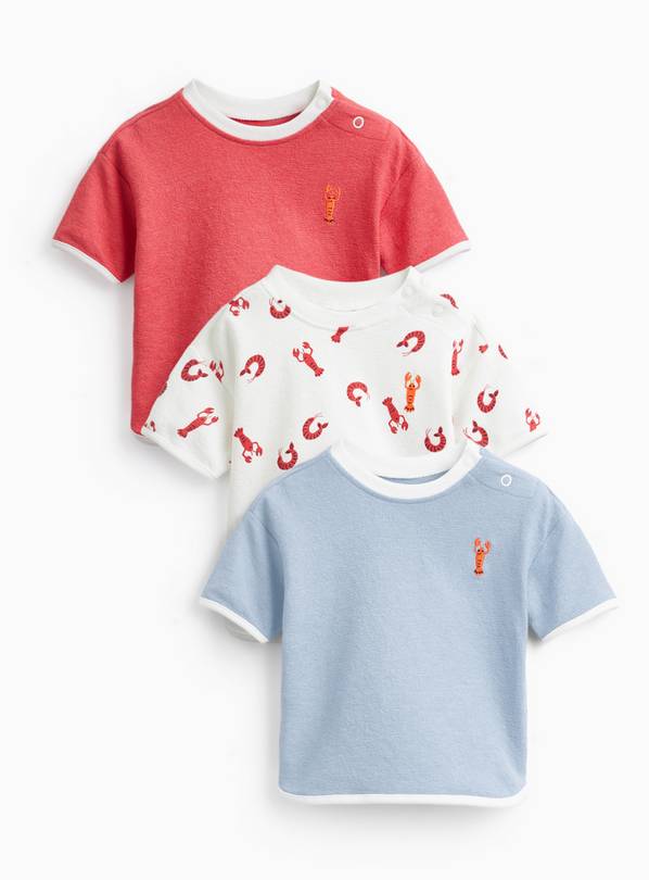 Lobster Print T-Shirts 3 Pack 6-9 months
