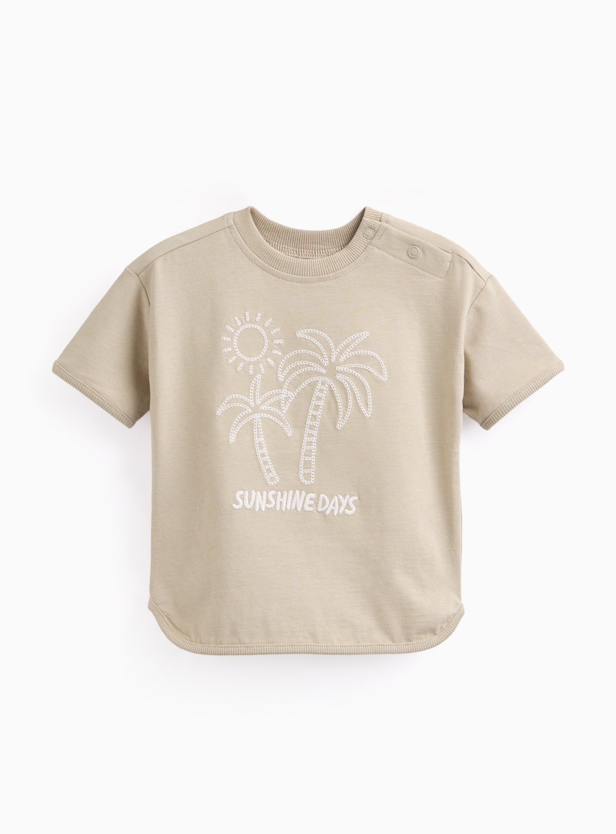 Khaki Palm Tree Graphic T-Shirt 6-9 months - Image 1 thumbnail