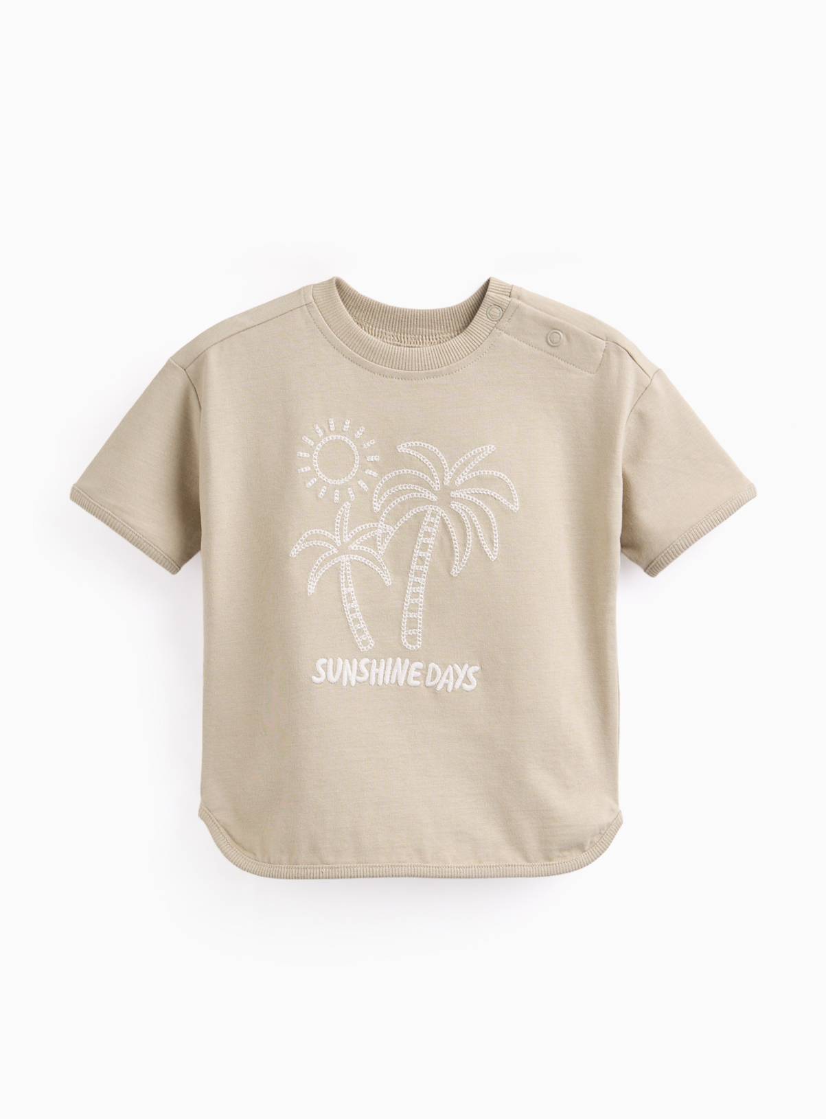 Khaki Palm Tree Graphic T-Shirt 6-9 months - Image 1