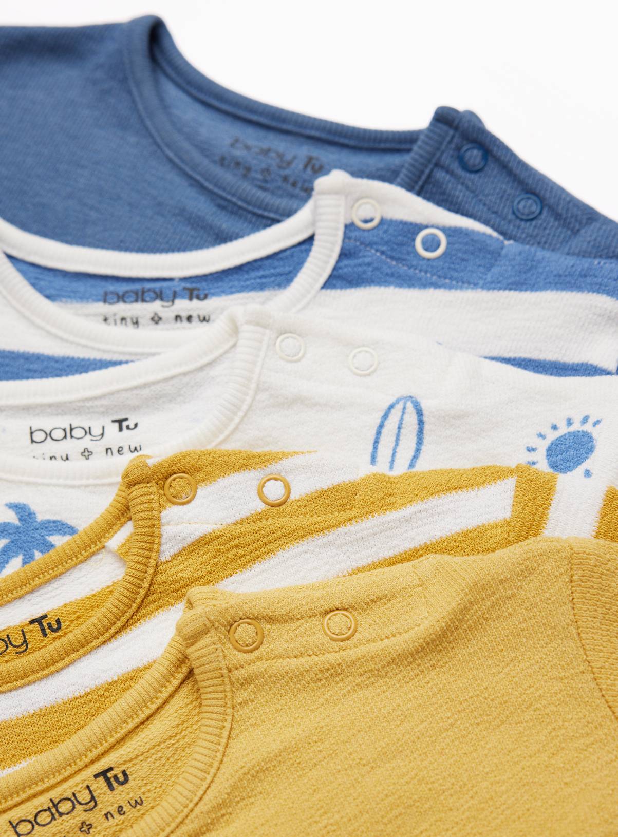 Blue & Yellow T-Shirts 5 Pack 3-6 months - Image 2