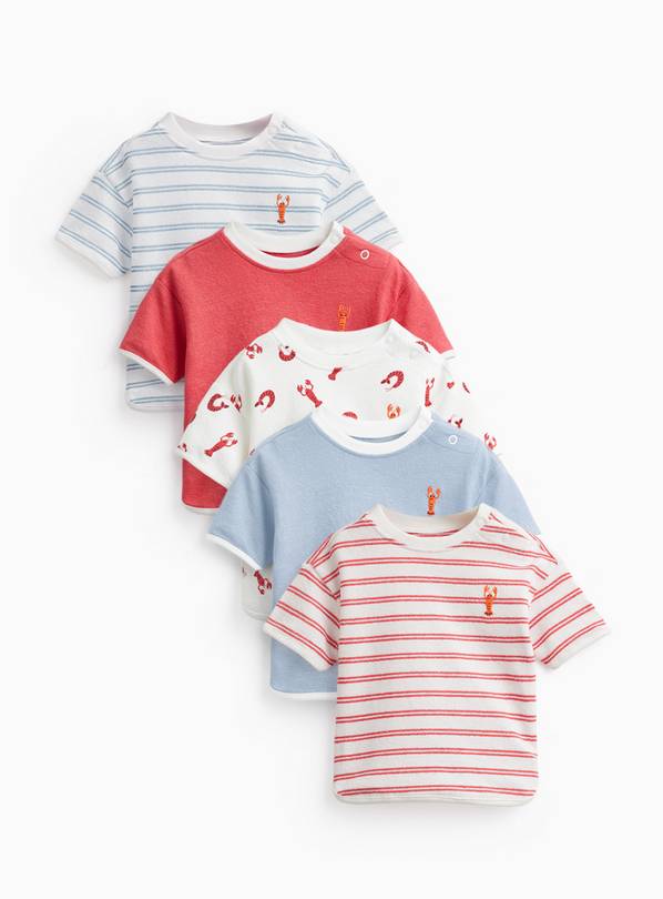 Lobster Print T-Shirts 5 Pack 3-6 months