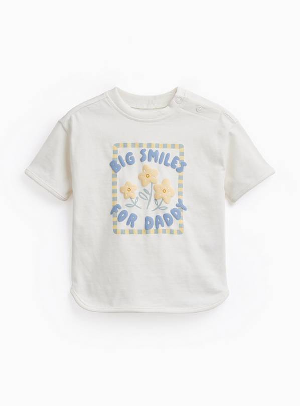 White Big Smiles For Daddy Graphic T-Shirt 6-9 months
