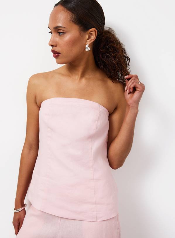 Pink Linen Bandeau Top 12