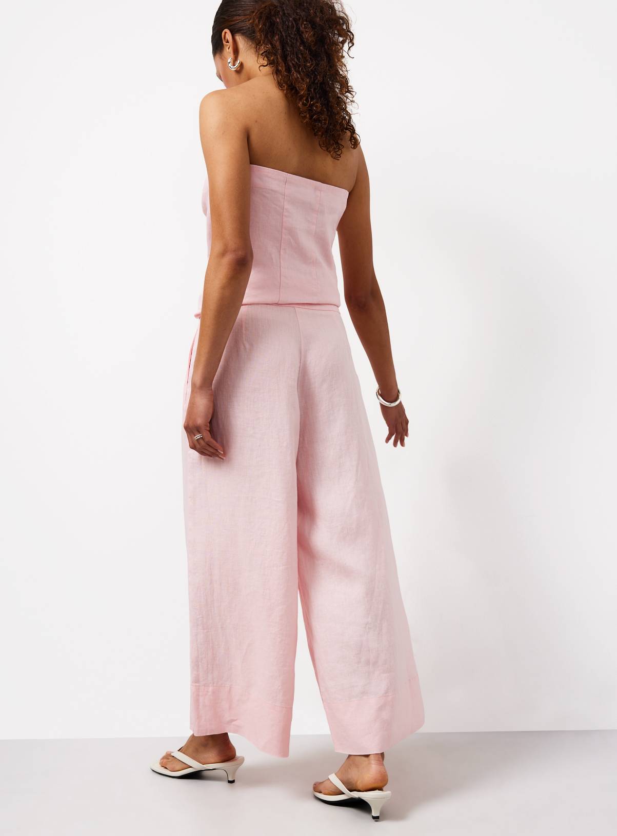 Pink Pure Co-ord Linen Wide Leg Trousers 18S - Image 4