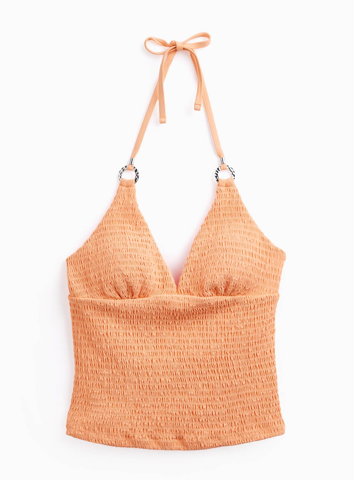 Orange Shirred Ring Detail Tankini Top 18 - Image 3