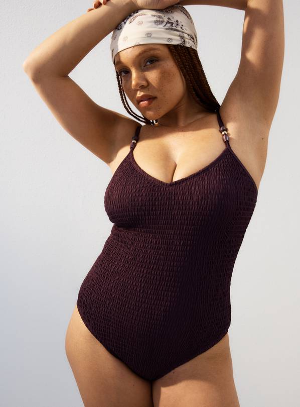 Plum Shirred Swimsuit 14