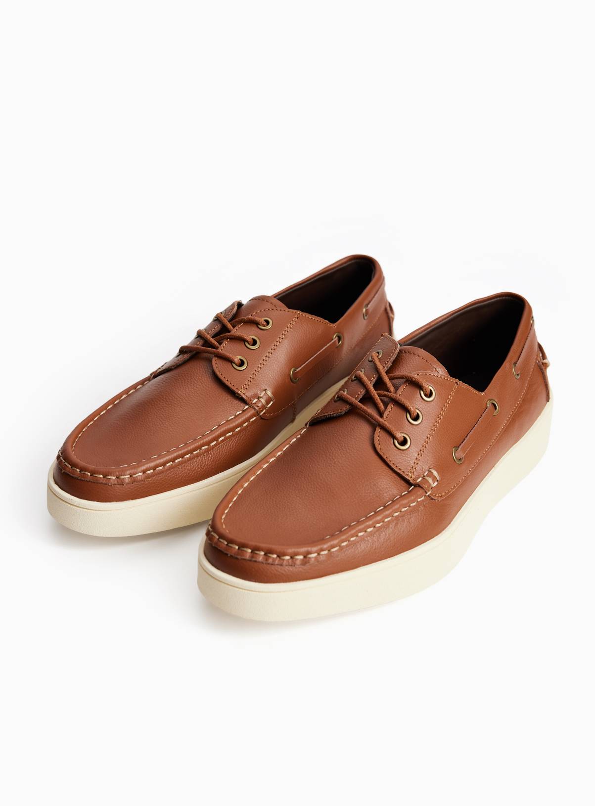 Tan Leather Boat Shoes 9 - Image 1