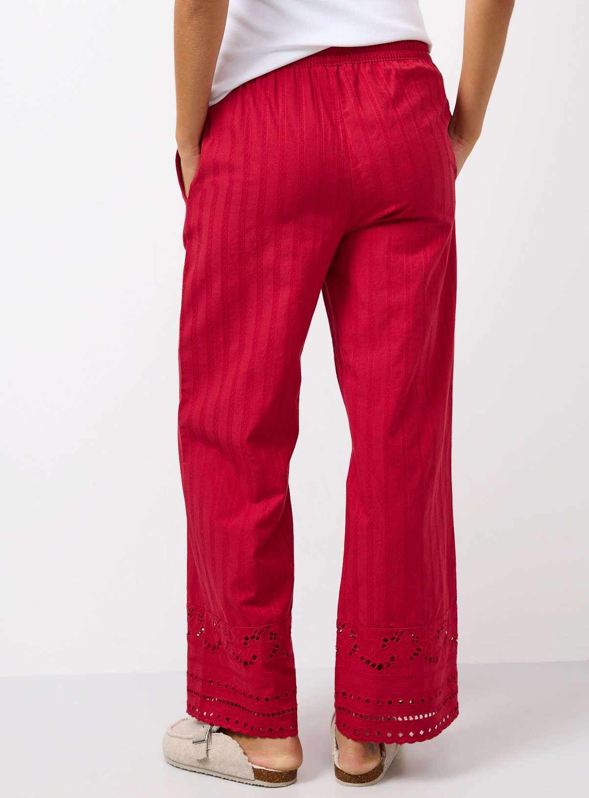 Red Broderie Trim Co-ord Pyjama Bottoms XXL - Image 4 thumbnail