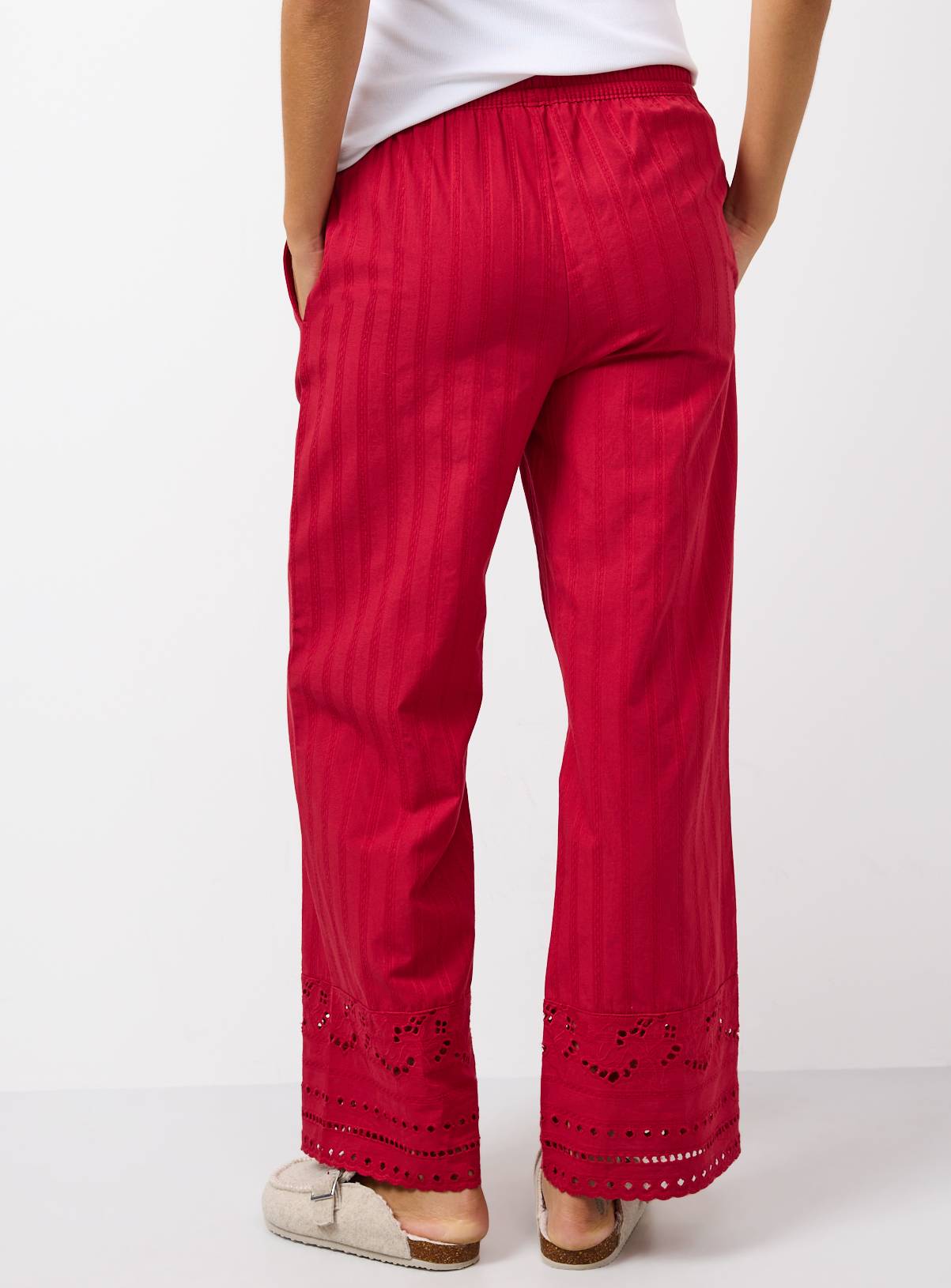 Red Broderie Trim Co-ord Pyjama Bottoms XXL - Image 4