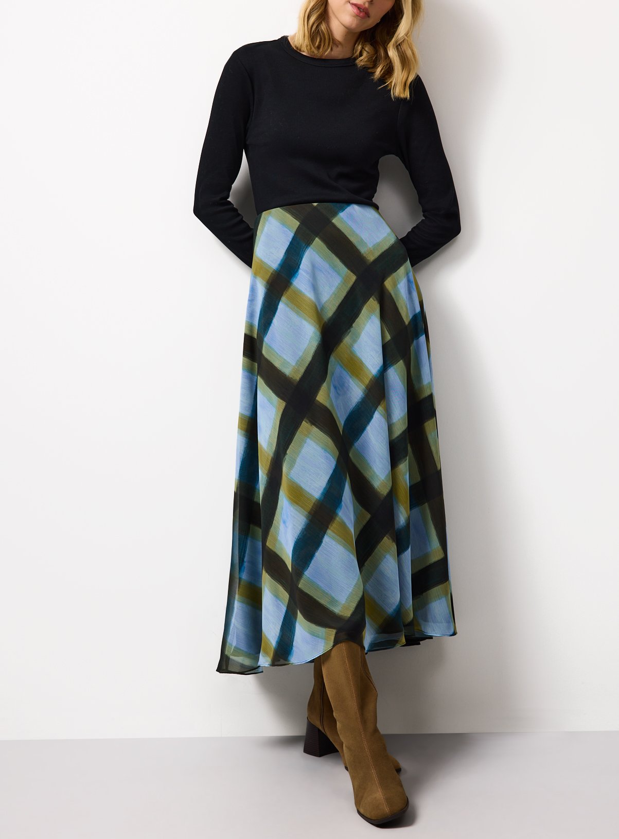 Blue Patterned Midaxi Full Skirt 10 - Image 2 thumbnail