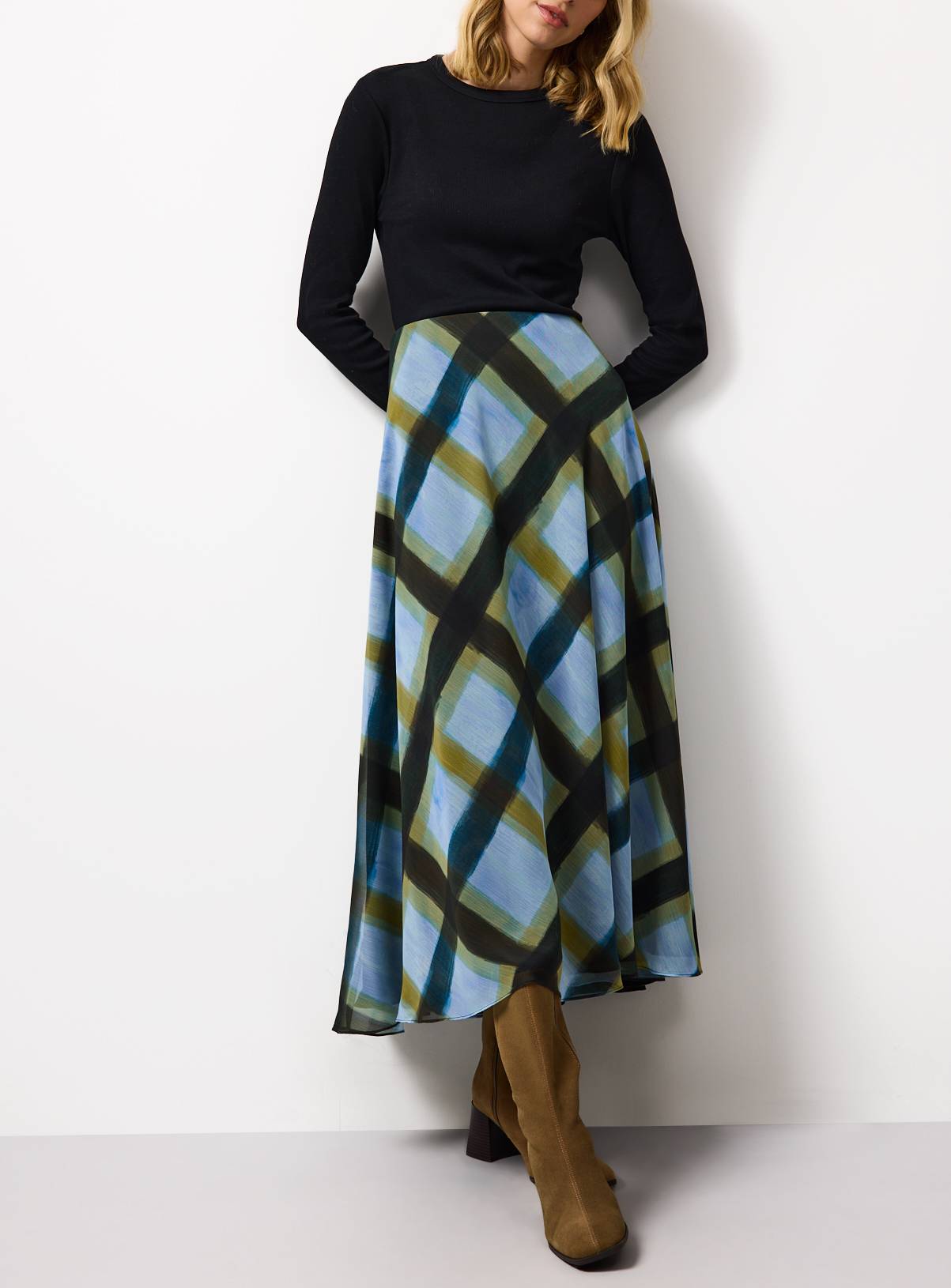Blue Patterned Midaxi Full Skirt 10 - Image 2