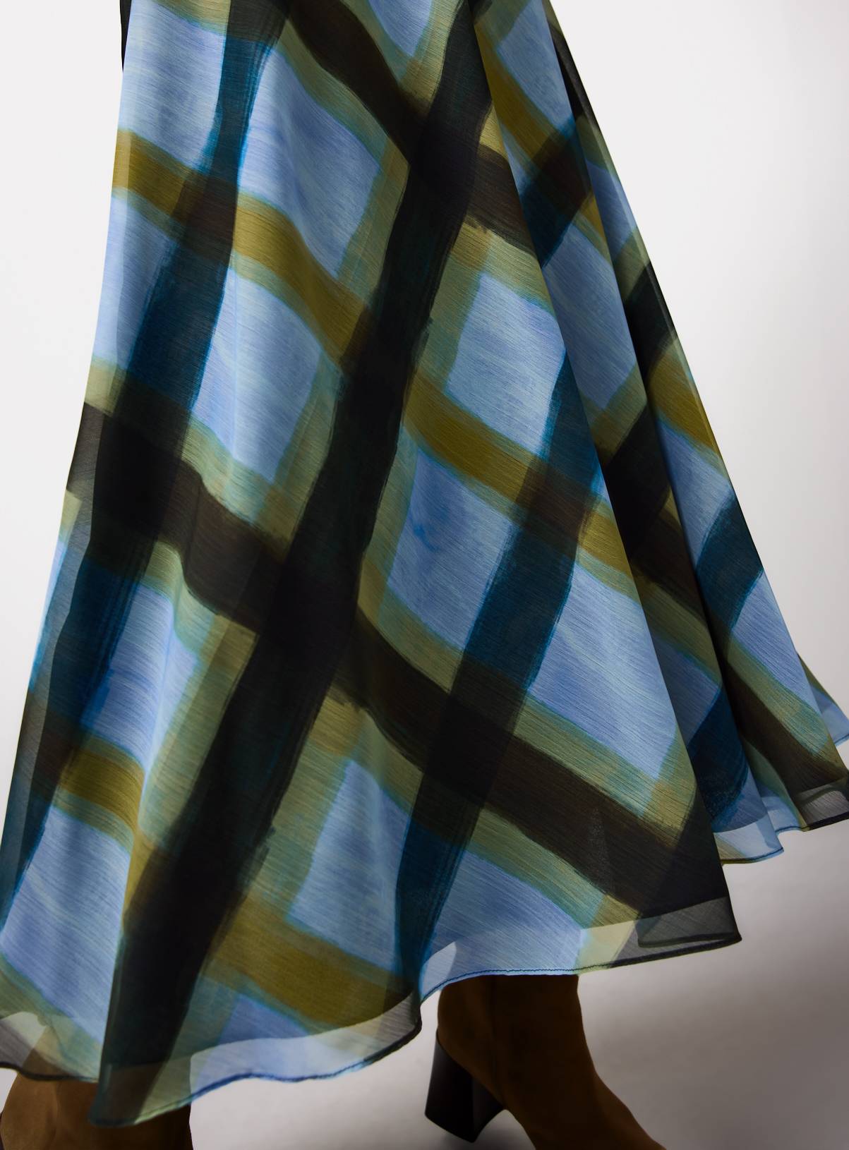Blue Patterned Midaxi Full Skirt 10 - Image 3