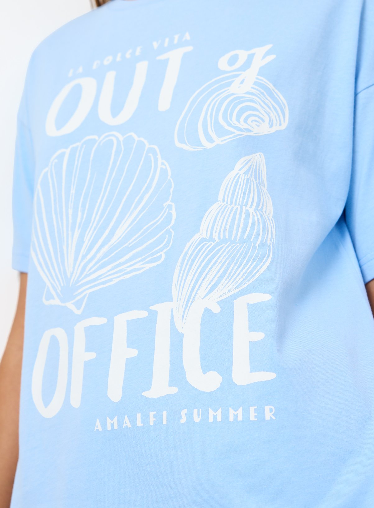 Blue Out of Office Print Shortie Pyjama Set L - Image 3 thumbnail