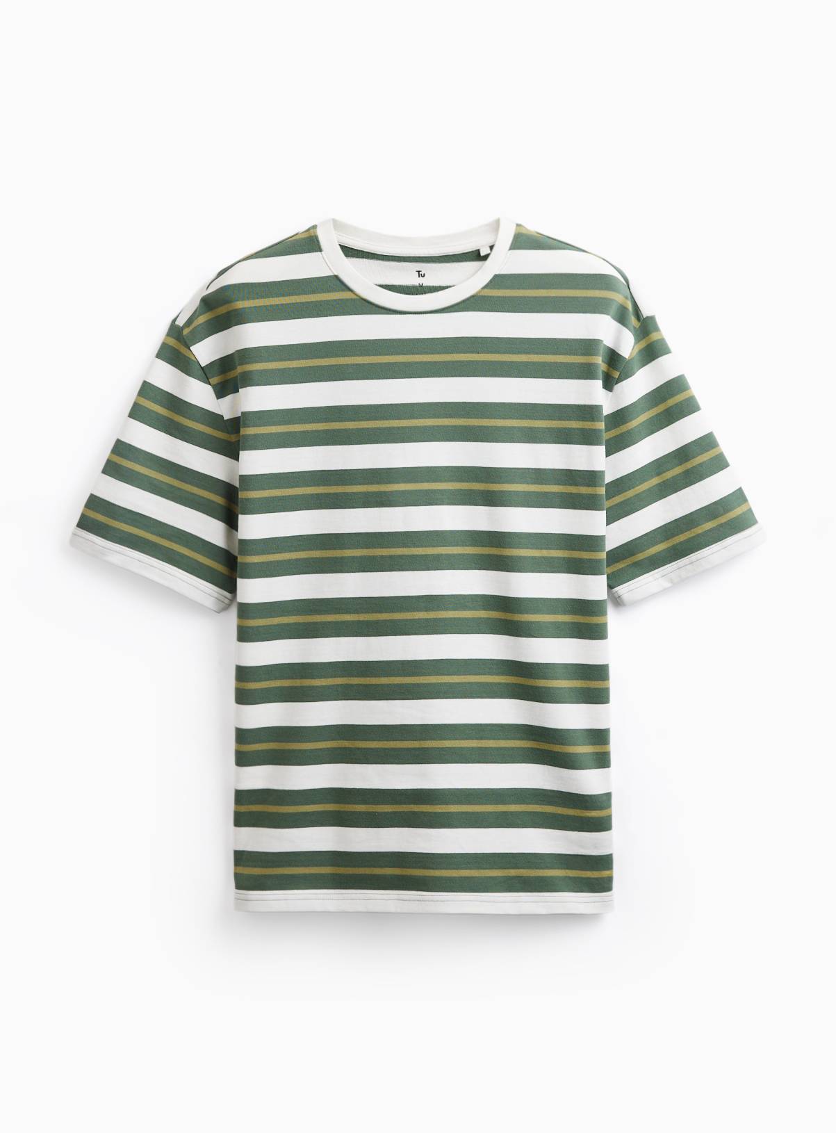 Green Stripe Print Relaxed Fit T-Shirt M - Image 3