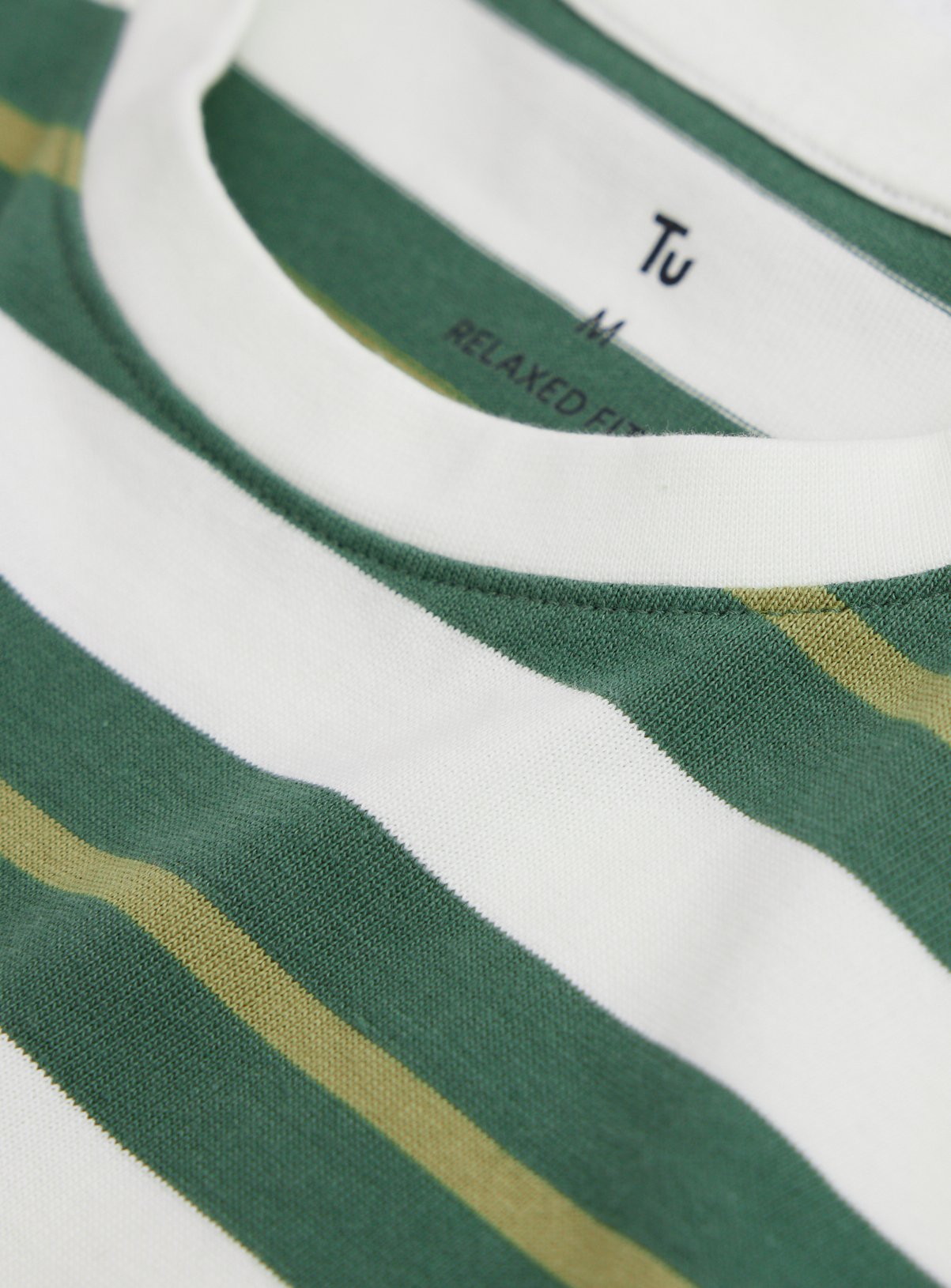 Green Stripe Print Relaxed Fit T-Shirt M - Image 4 thumbnail