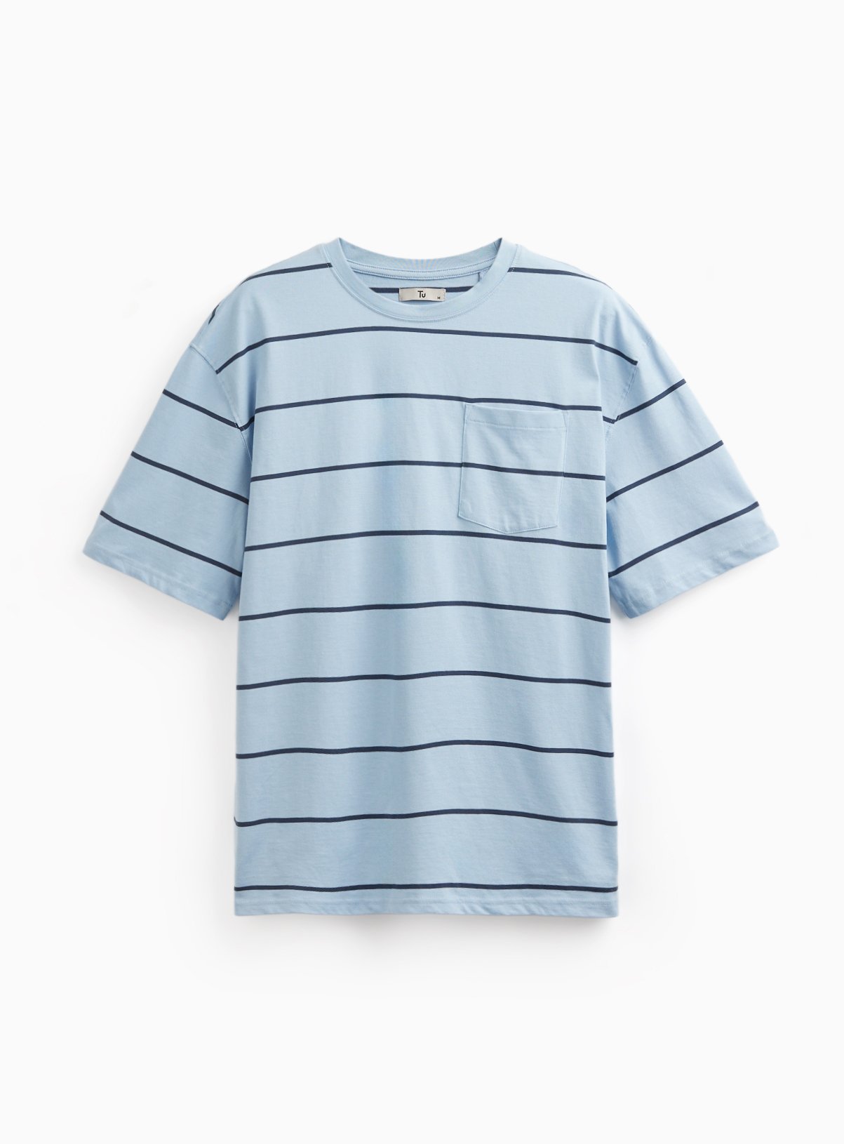Blue Stripe Print Relaxed Fit T-Shirt XXXL - Image 3 thumbnail