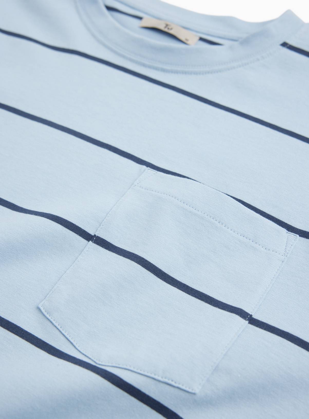 Blue Stripe Print Relaxed Fit T-Shirt XXXL - Image 4