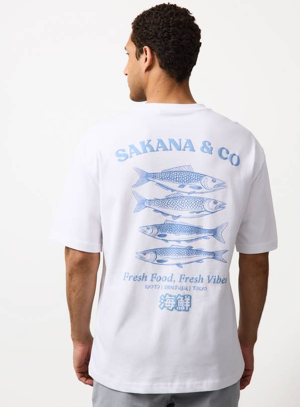 White Sardines Graphic Relaxed Fit T-Shirt XL