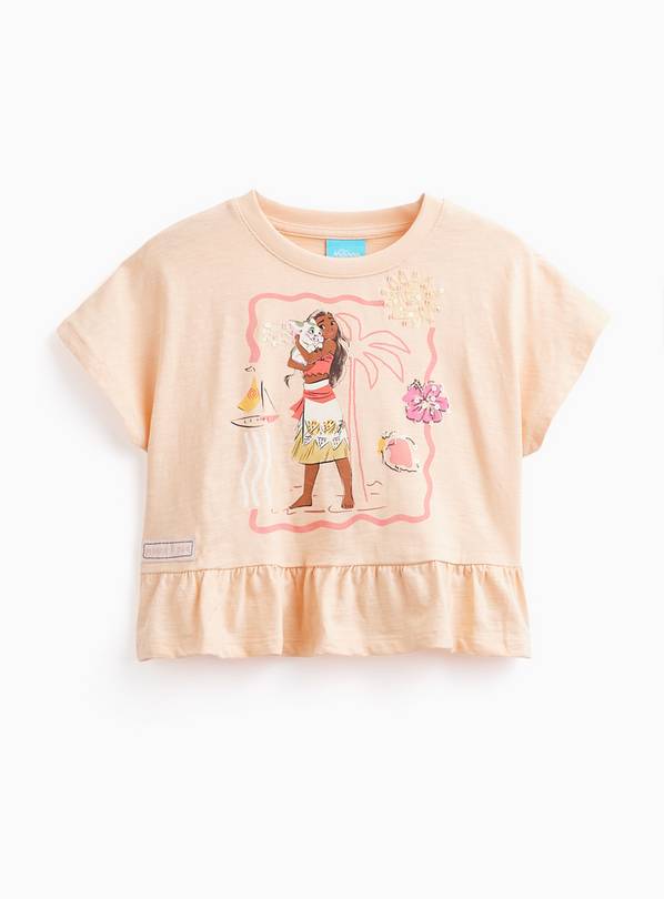 Orange Disney Moana Graphic Peplum Hem T-Shirt 4-5 years