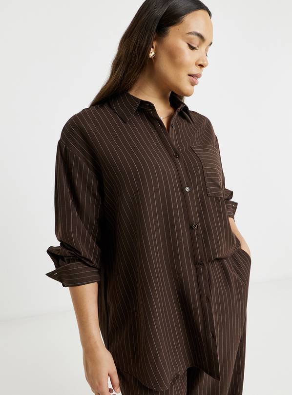 SIMPLY BE Oversized Pinstripe Shirt 30