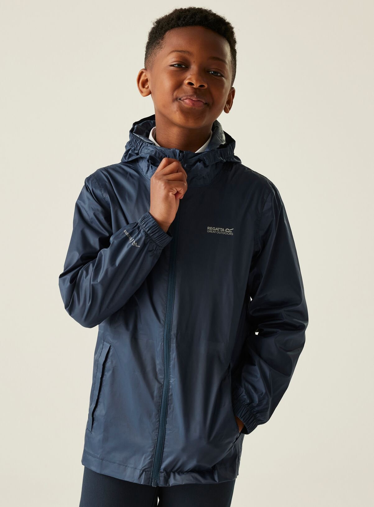 REGATTA Kids Pack It Waterproof Rain Jacket Navy 7-8 years - Image 1 thumbnail