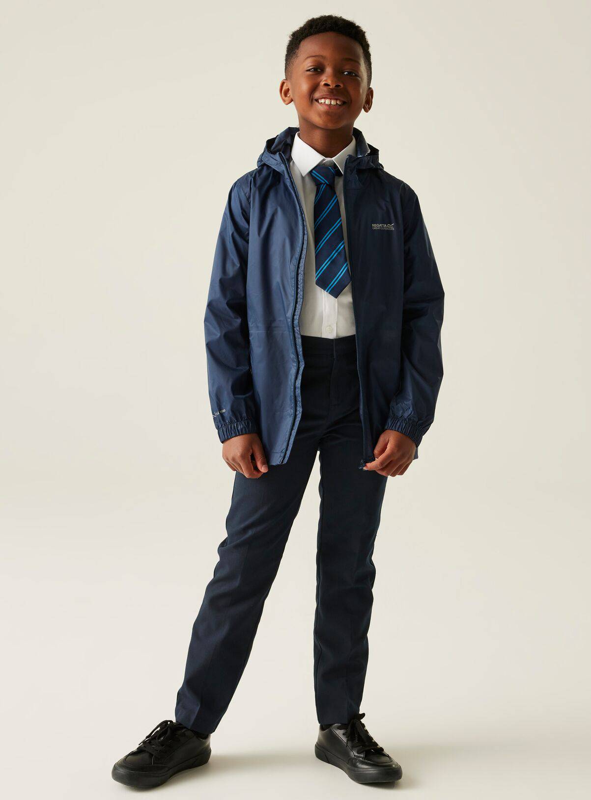 REGATTA Kids Pack It Waterproof Rain Jacket Navy 7-8 years - Image 2