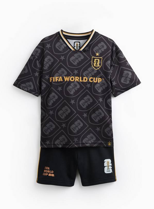 Black Official FIFA Print T-Shirt & Shorts Set 2 years
