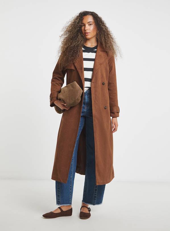 SIMPLY BE Suedette Trench Coat 28