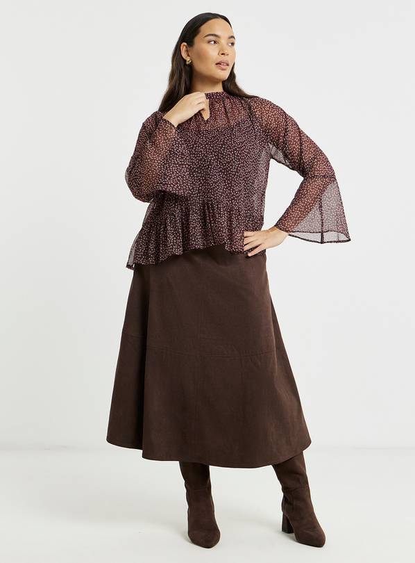 SIMPLY BE High Neck Fluted Sleeve Blouse 18