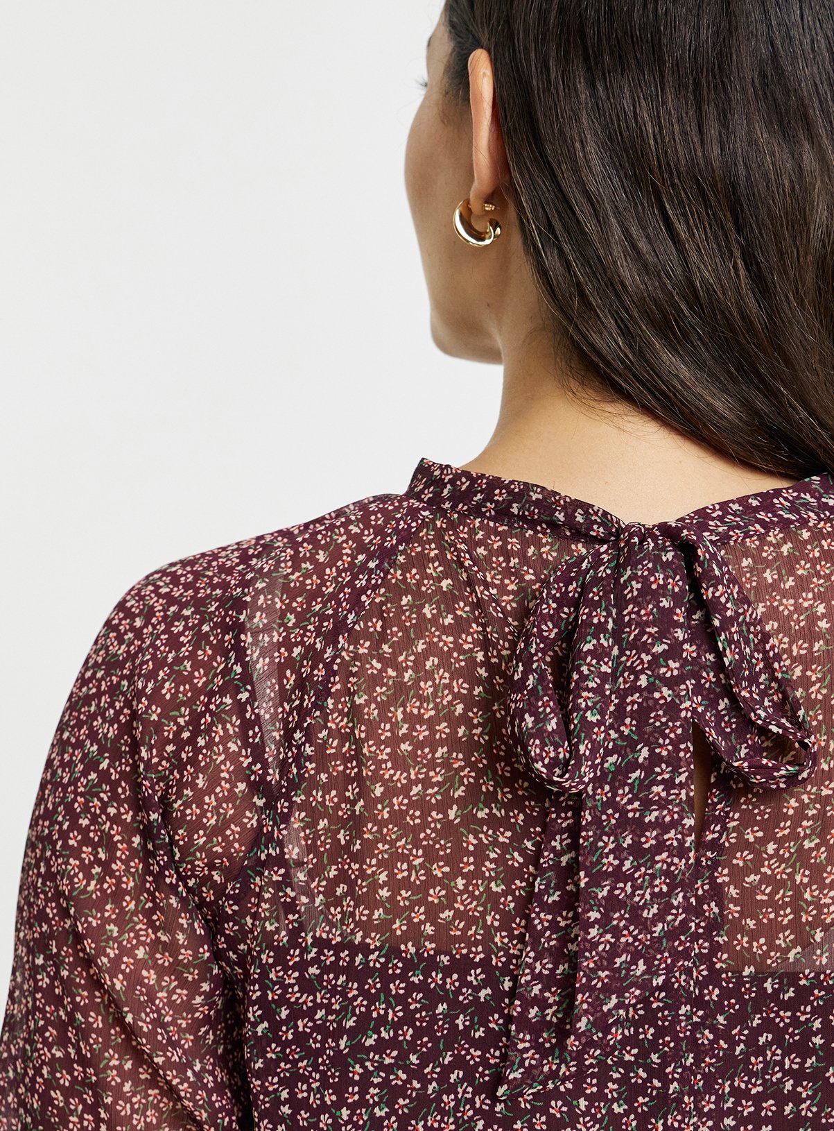 SIMPLY BE High Neck Fluted Sleeve Bow Back Blouse 18 - Image 4 thumbnail