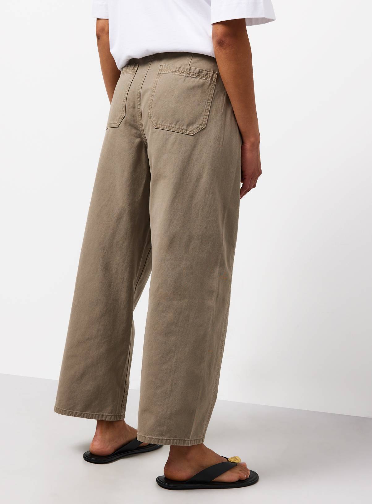 Khaki Twisted Seam Barrel Leg Jeans 8 - Image 4