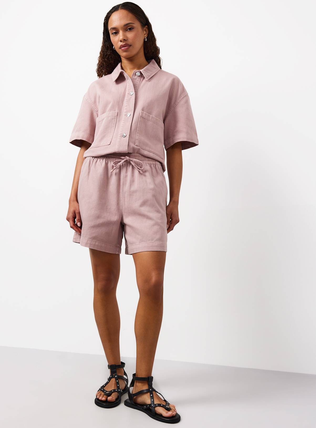 Pink Denim Pull On Shorts 16 - Image 2