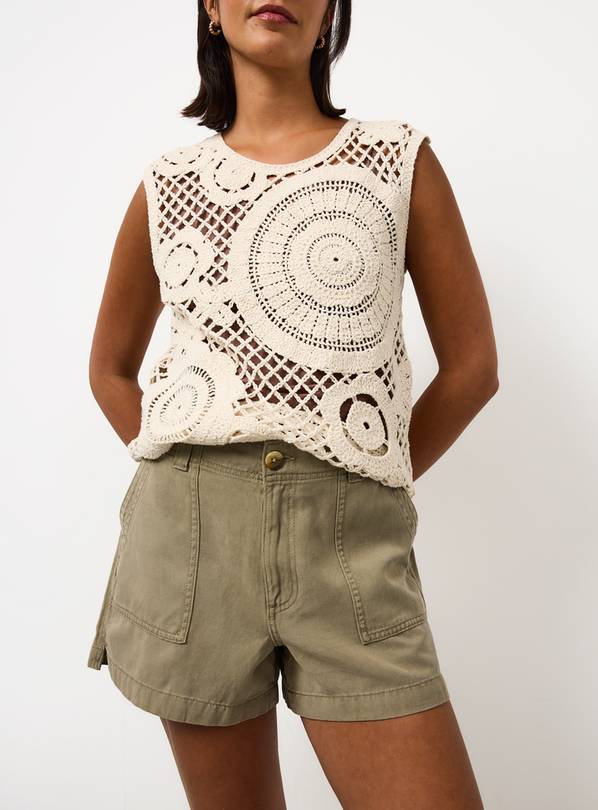 Khaki Utility Style Shorts 16