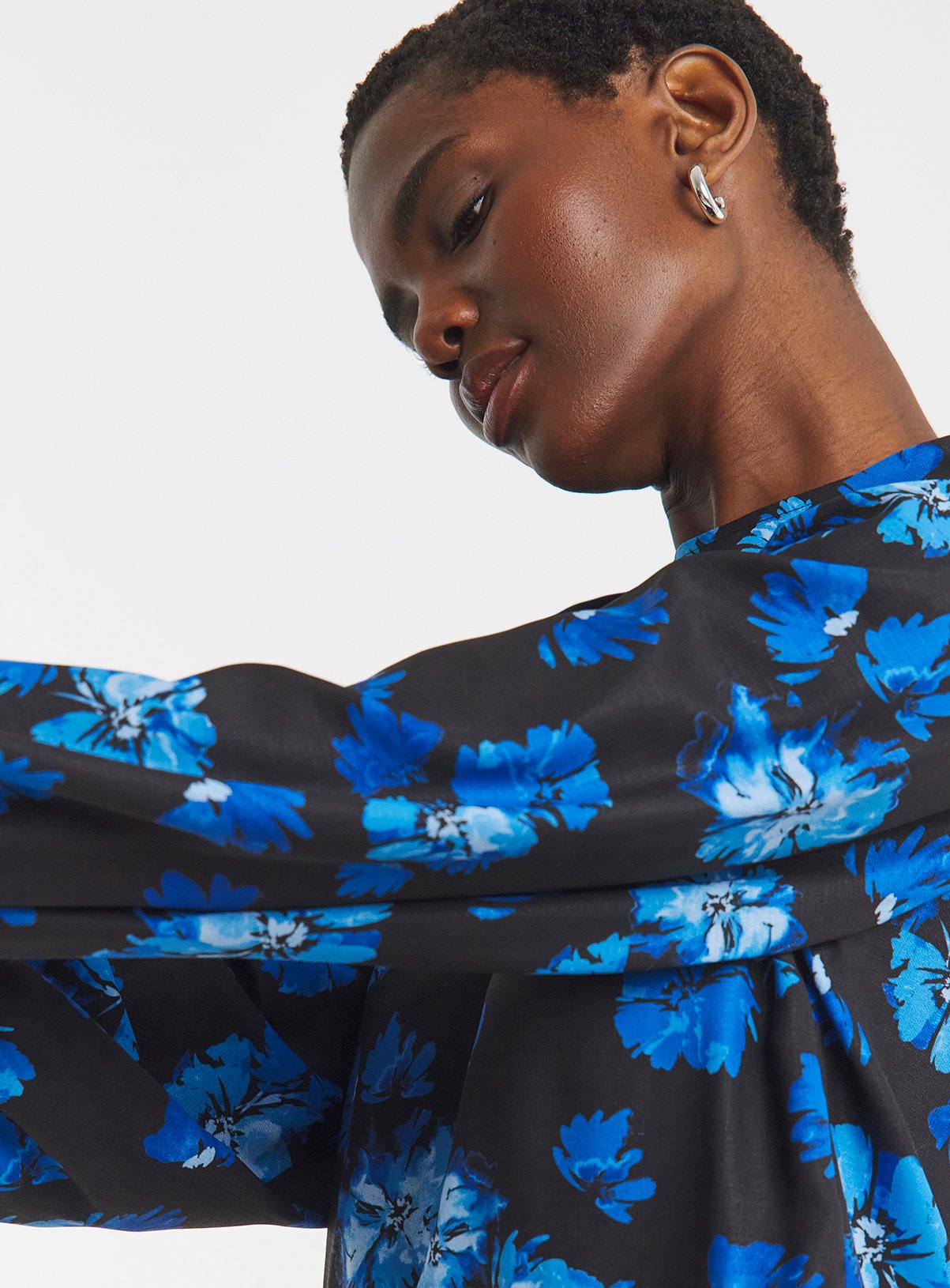 JD WILLIAMS Printed Long Sleeve Peplum Top 28 - Image 4 thumbnail