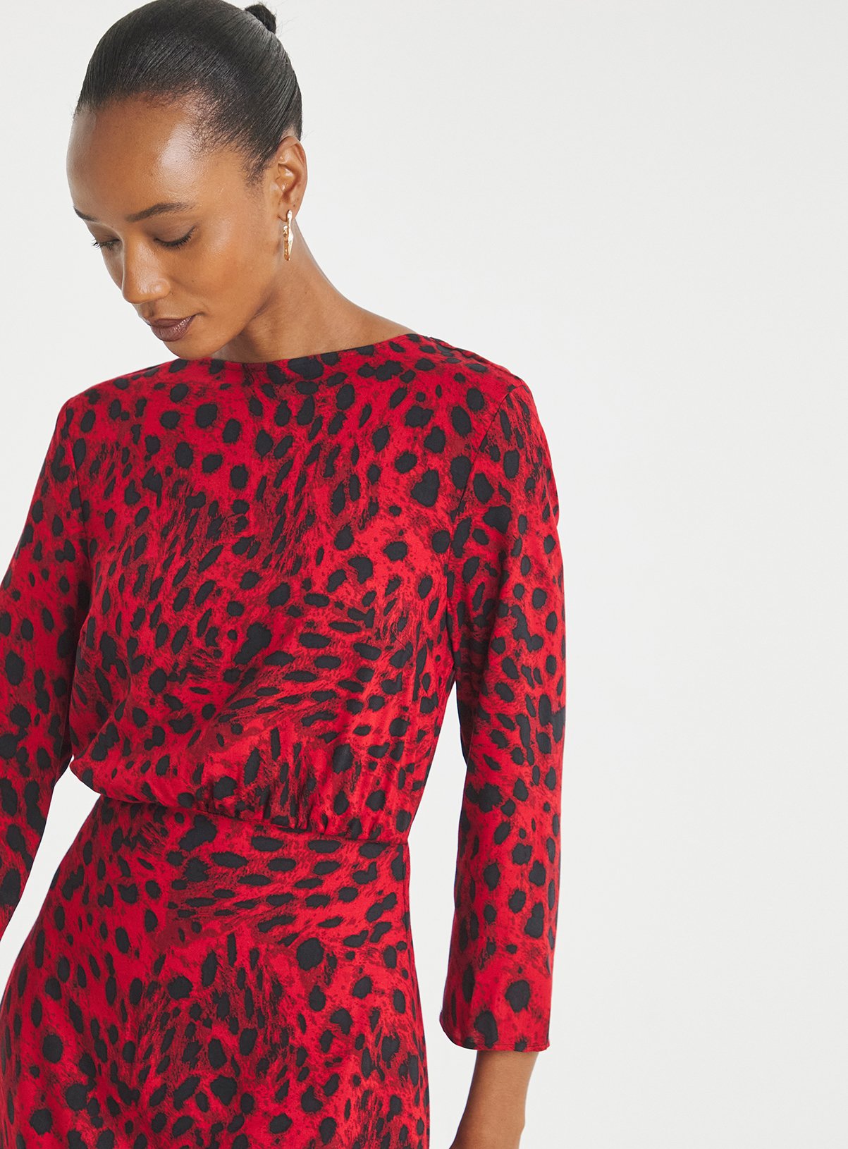 JD WILLIAMS 3/4 Sleeve Midi Tea Dress 32 - Image 3 thumbnail