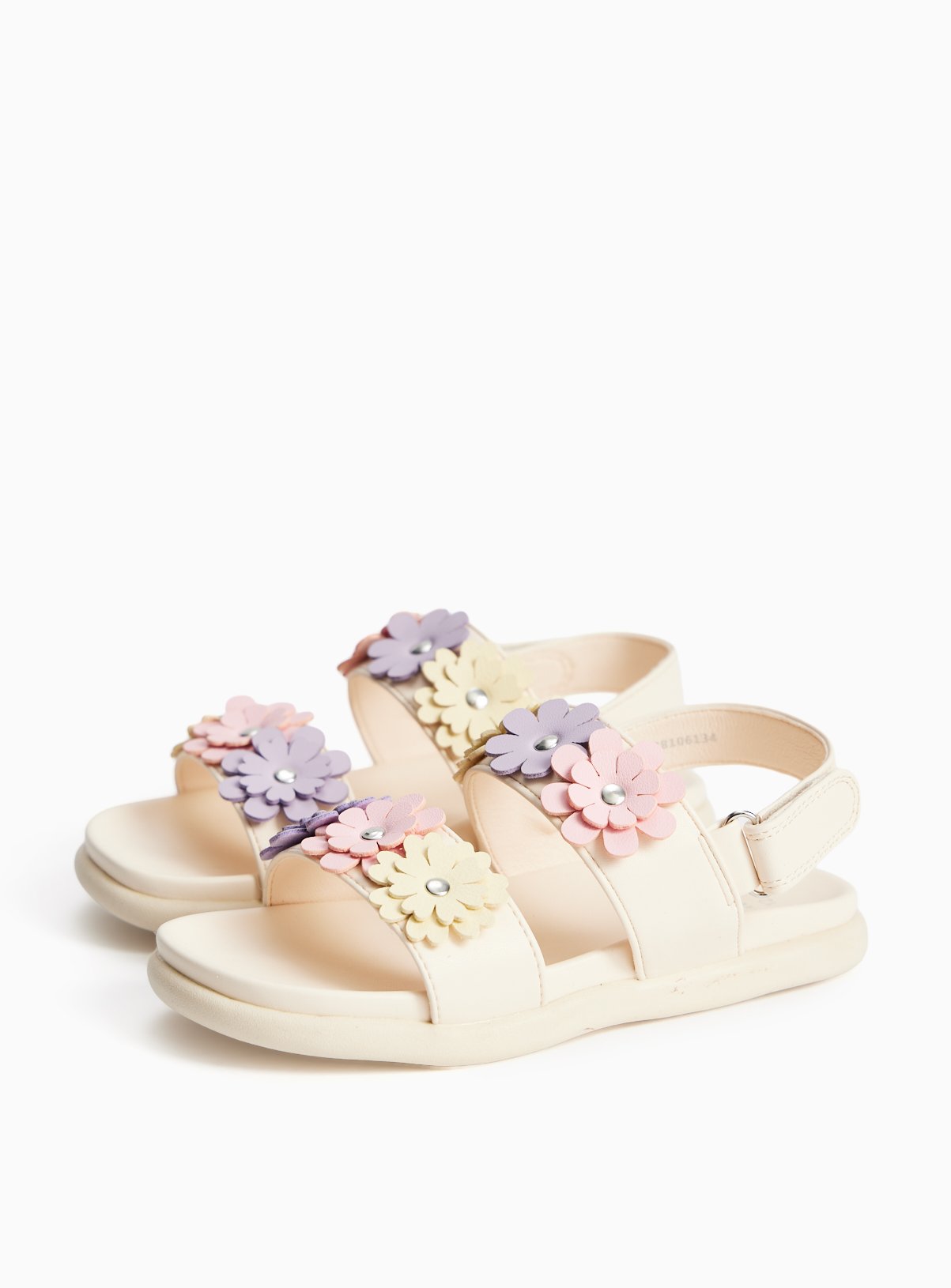 Cream Flower Detail Footbed Sandals 6 Infant - Image 2 thumbnail